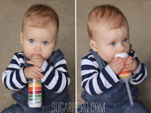 Rainbow Cake Push-Up Pops | SugarHero.com