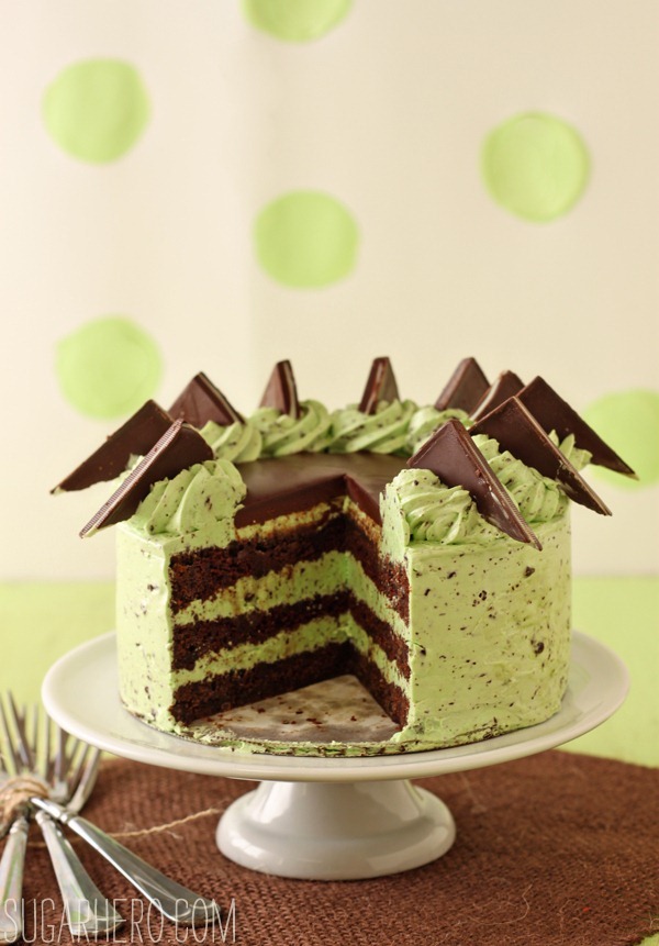Mint Chocolate Chip Layer Cake | SugarHero.com