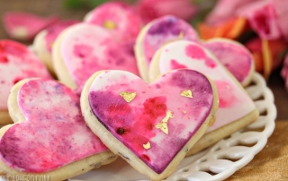 Watercolor Rose Sugar Cookies | From SugarHero.com