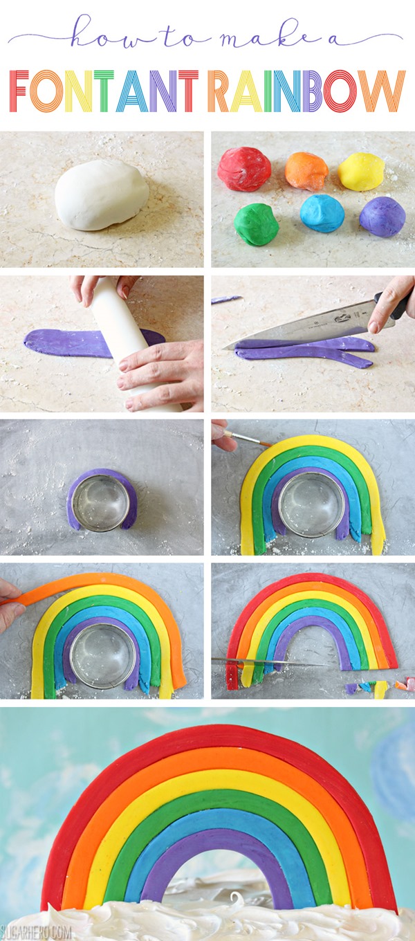 How to Make A Fondant Rainbow | From SugarHero.com