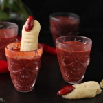 Red Velvet Hot Chocolate and Almond Witch Finger Cookies