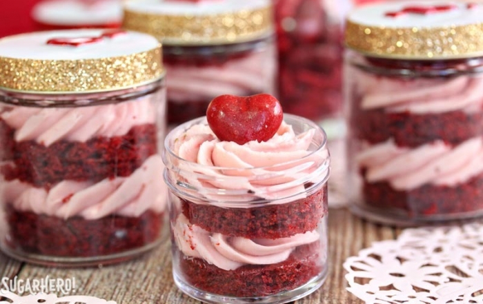 Red Velvet Cake In A Jar | From SugarHero.com