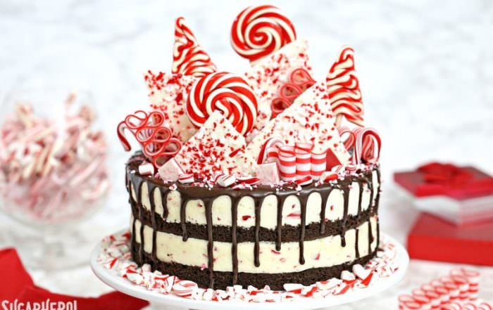 Candy Cane Mousse Cake | From SugarHero.com