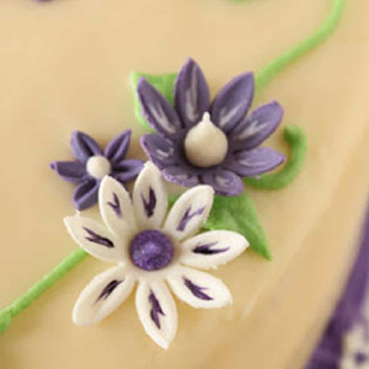 Violet Velvet & Fondant Flowers SugarHero