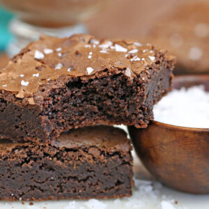 Salted Fudge Brownies | From SugarHero.com