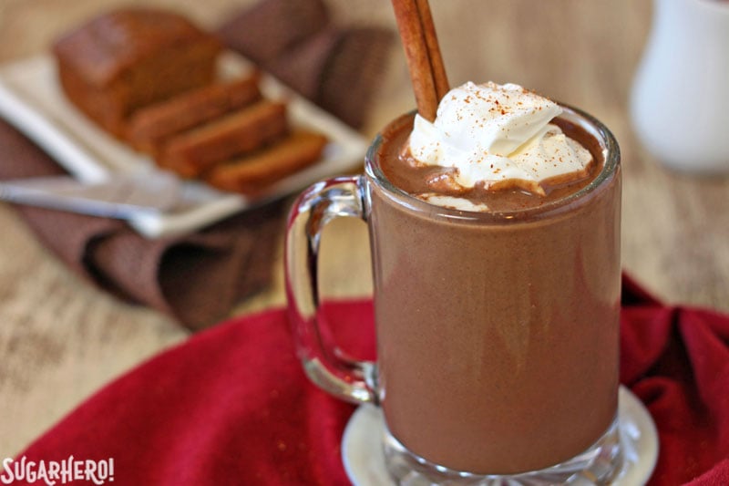 Pumpkin Hot Chocolate | From SugarHero.com