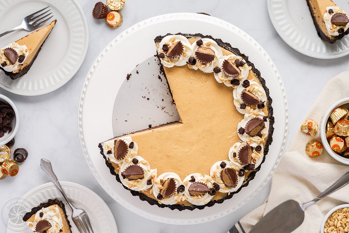 Peanut Butter Chocolate Pie | SugarHero.com peanut-butter-pie-3