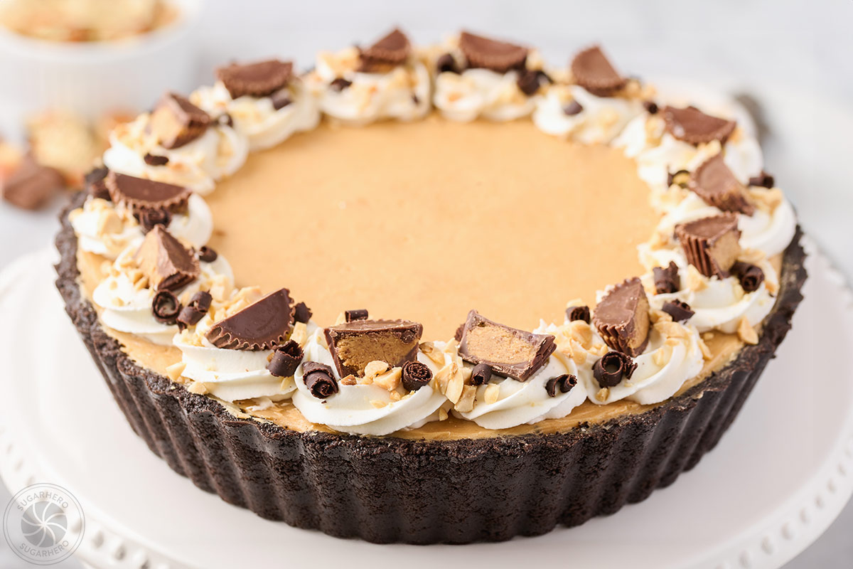 Peanut Butter Chocolate Pie | SugarHero.com peanut-butter-pie-4