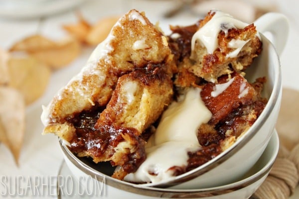 Cinnamon Bun Bread Pudding | SugarHero.com Cinnamon Bun Bread Pudding | SugarHero.com