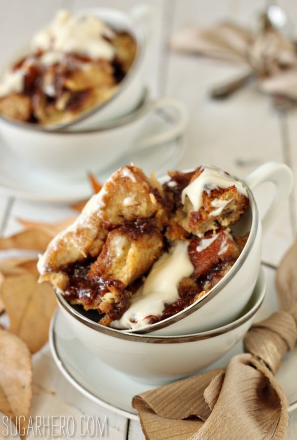 Cinnamon Bun Bread Pudding | SugarHero.com