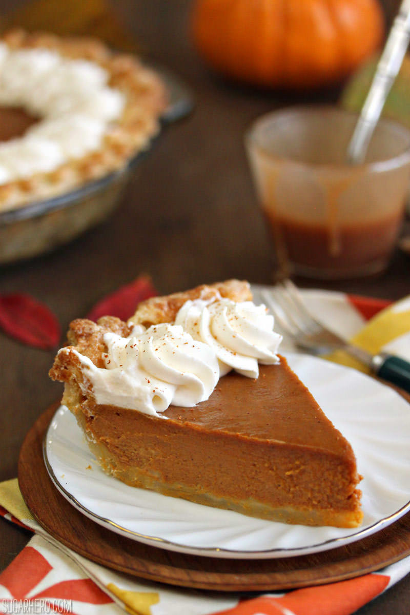 Dulce de Leche Pumpkin Pie | From SugarHero.com