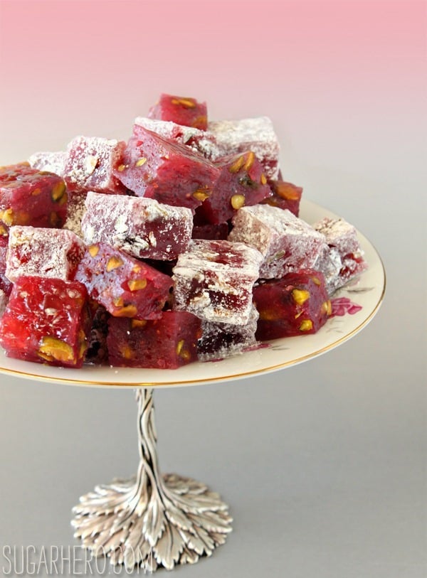 Raspberry-Pistachio Turkish Delight | SugarHero.com Raspberry-Pistachio Turkish Delight | SugarHero.com