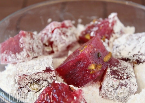 Raspberry-Pistachio Turkish Delight | SugarHero.com