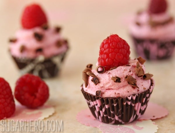 Raspberry Mousse Chocolate Cups | SugarHero.com