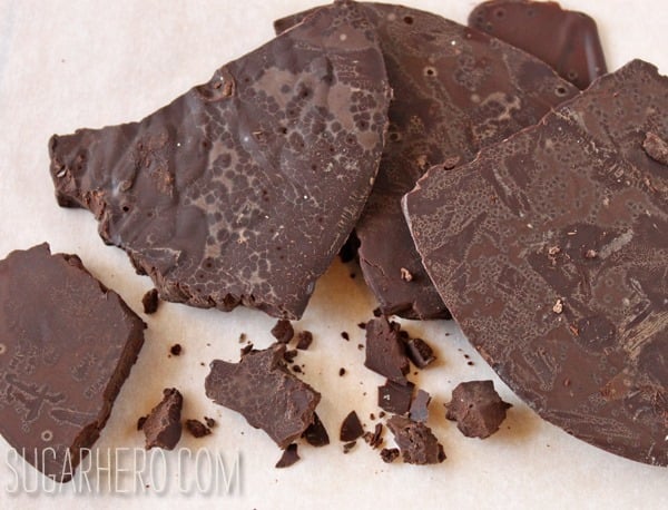 Image of crumbly untempered chocolate for the How to Temper Chocolate post.