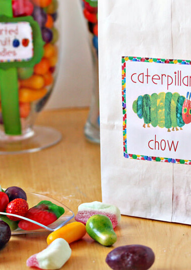 Very Hungry Caterpillar Candy Buffet for the Very Hungry Caterpillar Cake post.