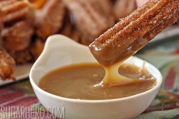 Churros With Three Dipping Sauces | SugarHero.com