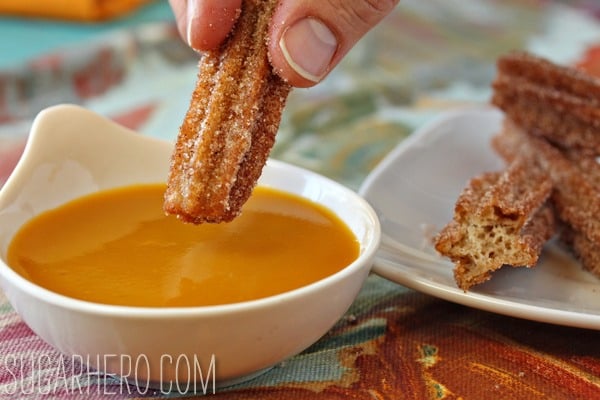 Churros With Three Dipping Sauces | SugarHero.com