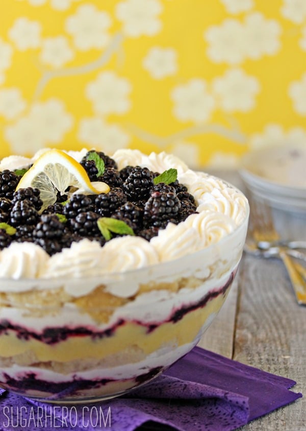 Lemon Blackberry Trifle | SugarHero.com