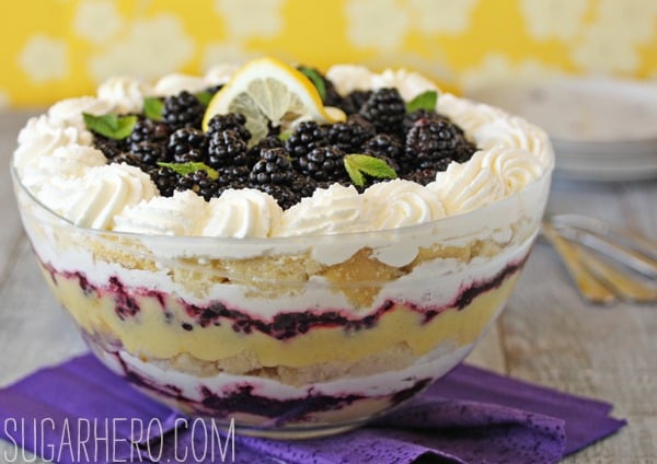 Lemon Blackberry Trifle | SugarHero.com