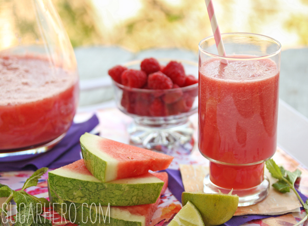 Watermelon-Raspberry Juice |SugarHero.com