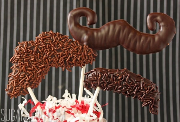 Chocolate Mustache Pops | SugarHero.com