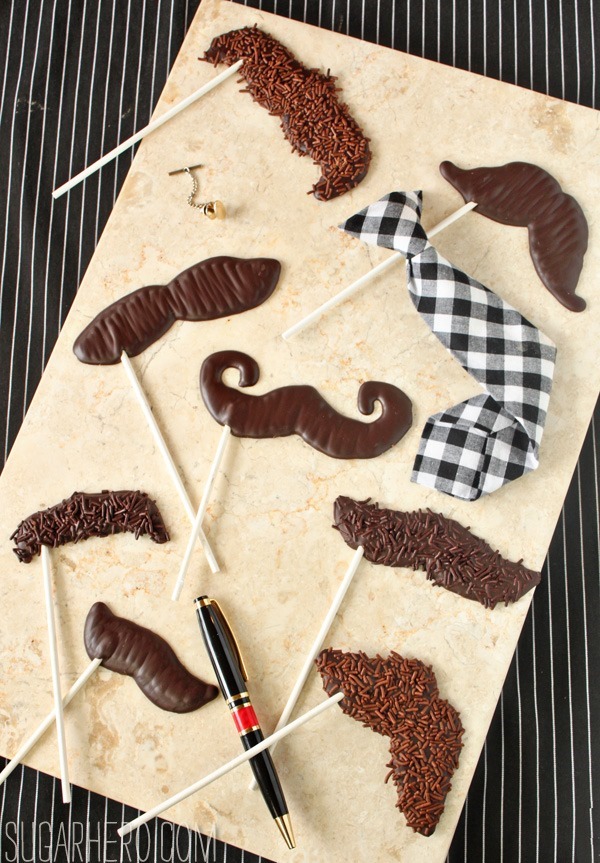Chocolate Mustache Pops | SugarHero.com