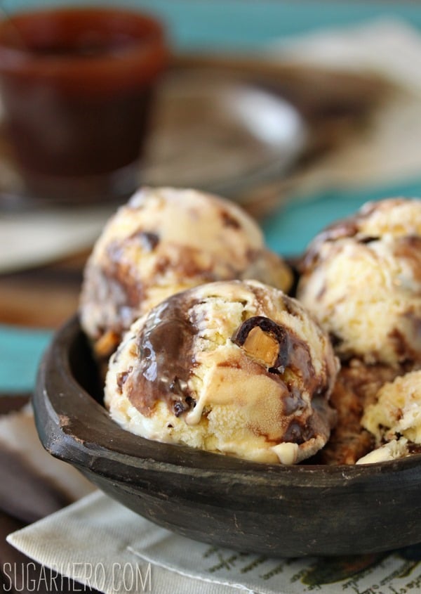 Almond Coconut Fudge Ripple Ice Cream | SugarHero.com Almond Coconut Fudge Ripple Ice Cream | SugarHero.com