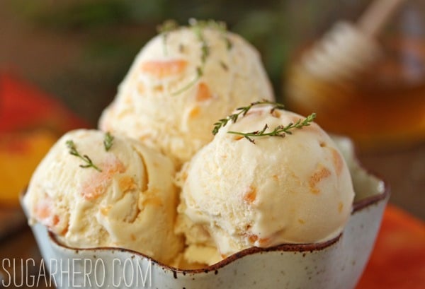 Peach Honey Ice Cream | SugarHero.com Peach Honey Ice Cream | SugarHero.com