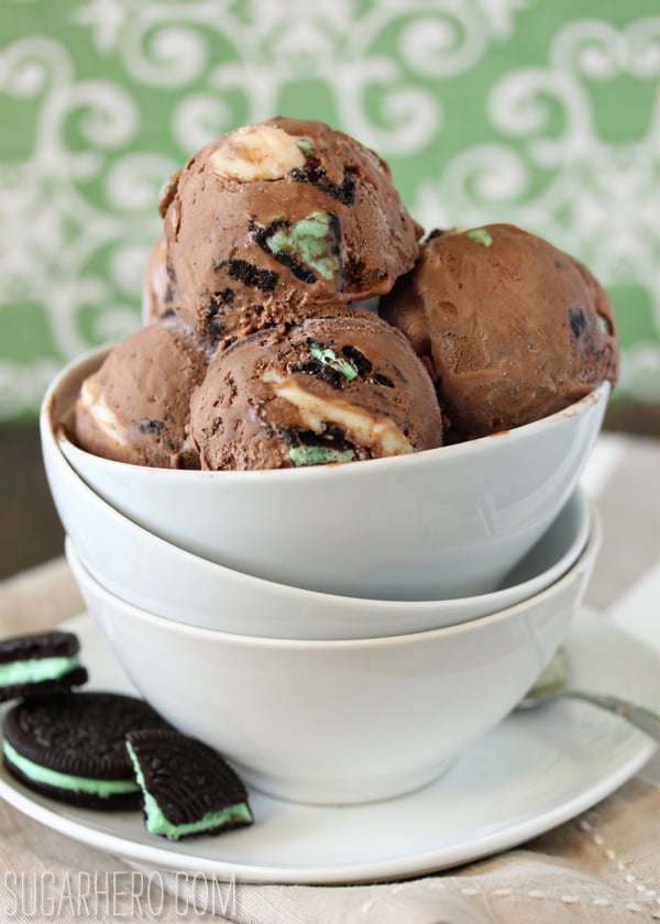 Chocolate Mint Swirl Ice Cream | SugarHero.com Chocolate Mint Swirl Ice Cream | SugarHero.com