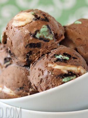 Chocolate Mint Swirl Ice Cream | SugarHero.com