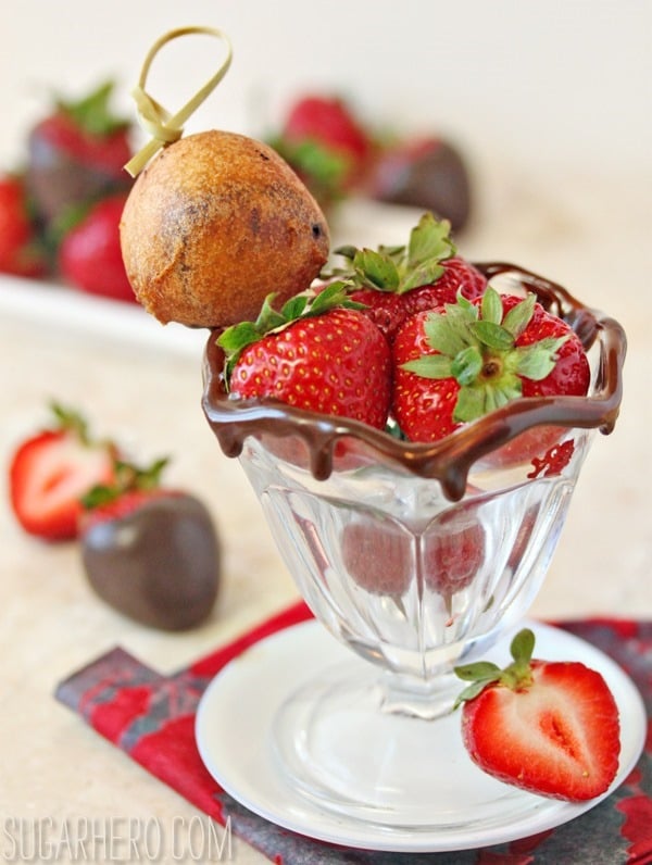 Deep Fried Chocolate-Covered Strawberries | SugarHero.com Deep Fried Chocolate-Covered Strawberries | SugarHero.com