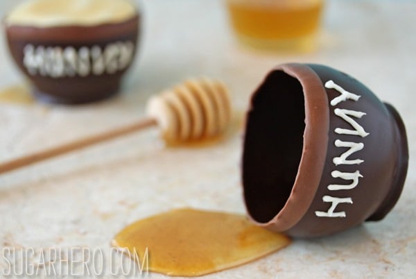 Chocolate “Hunny Pots” with Honey Mousse | SugarHero.com Chocolate “Hunny Pots” with Honey Mousse | SugarHero.com