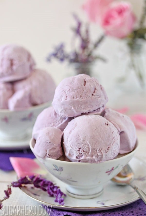 Lavender Rose Ice Cream | SugarHero.com