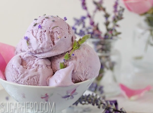 Lavender Rose Ice Cream | SugarHero.com Lavender Rose Ice Cream | SugarHero.com