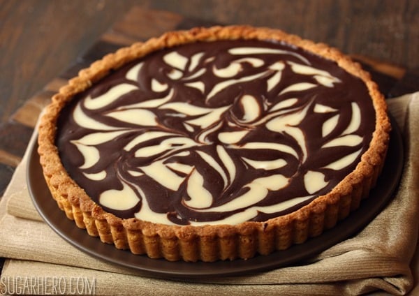 Marzipan Swirl Tart | SugarHero.com