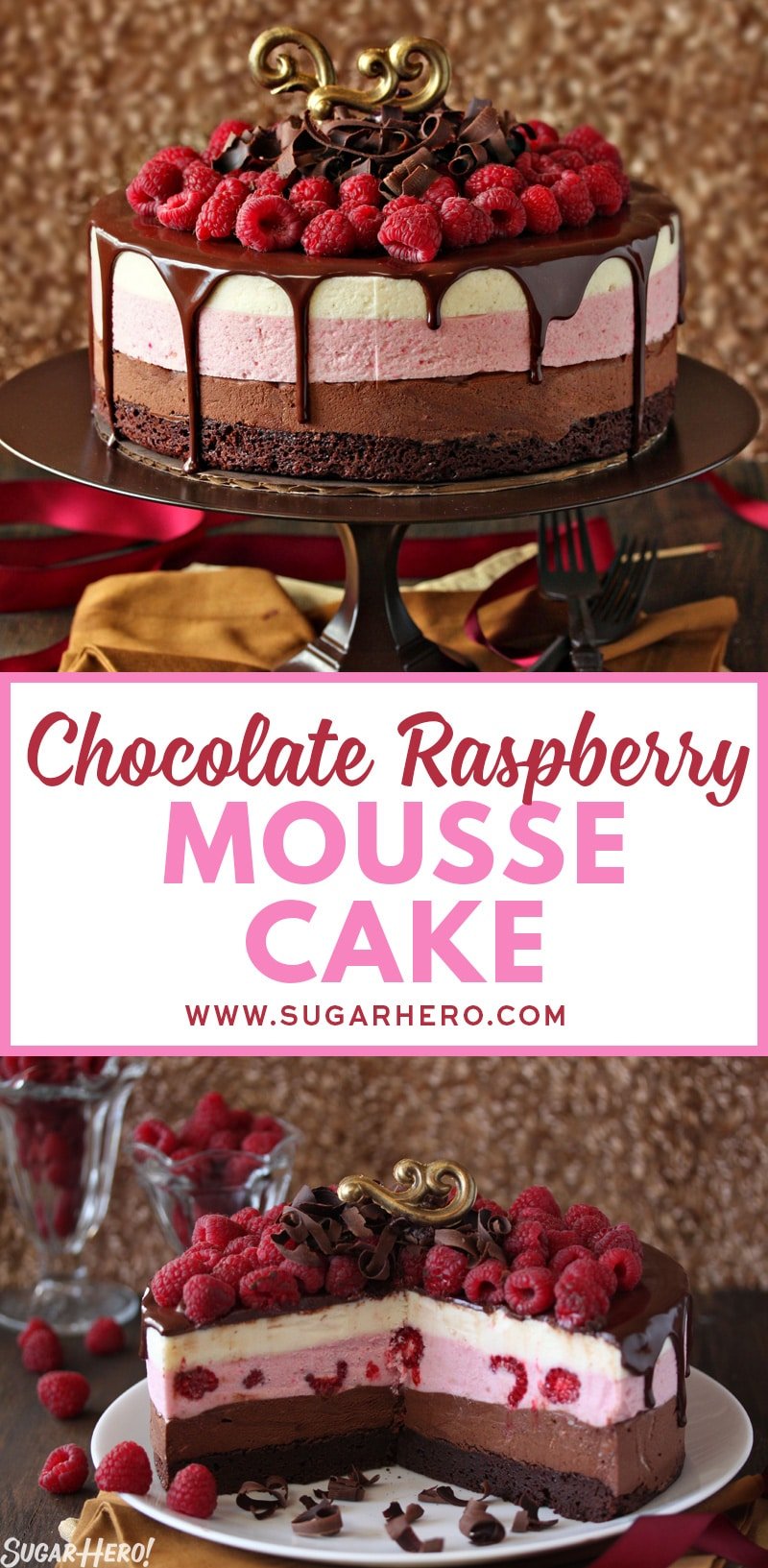 Chocolate raspberry mousse cake sugarhero