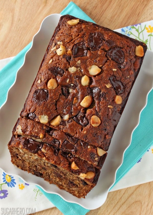 Banana Coconut Macadamia Nut Bread | SugarHero.com