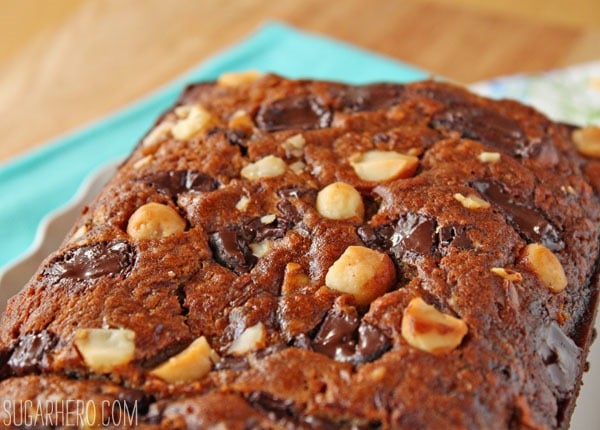 Banana Coconut Macadamia Nut Bread | SugarHero.com