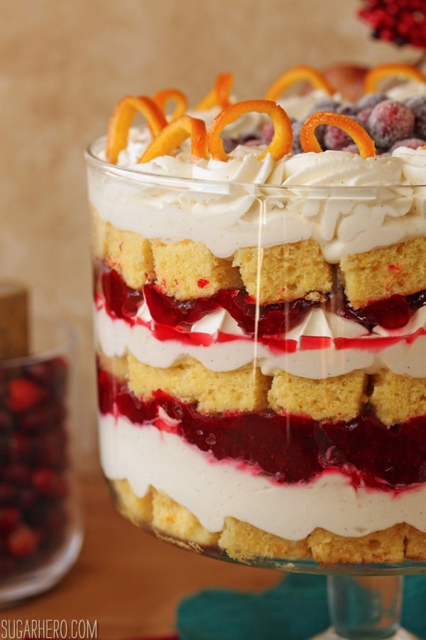 Cranberry Orange Trifle | SugarHero.com