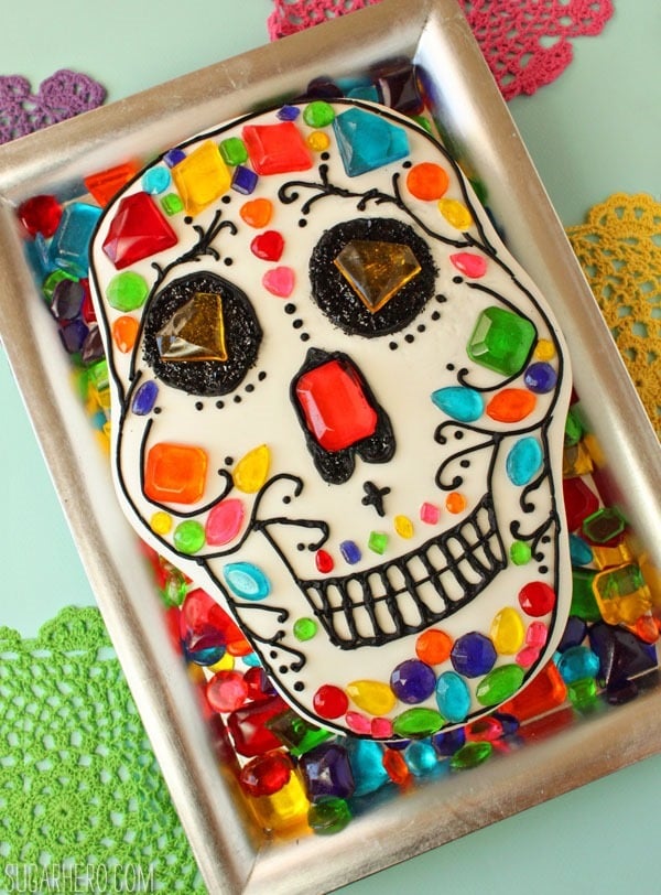 Skull Cake for Dia de los Muertos | SugarHero.com