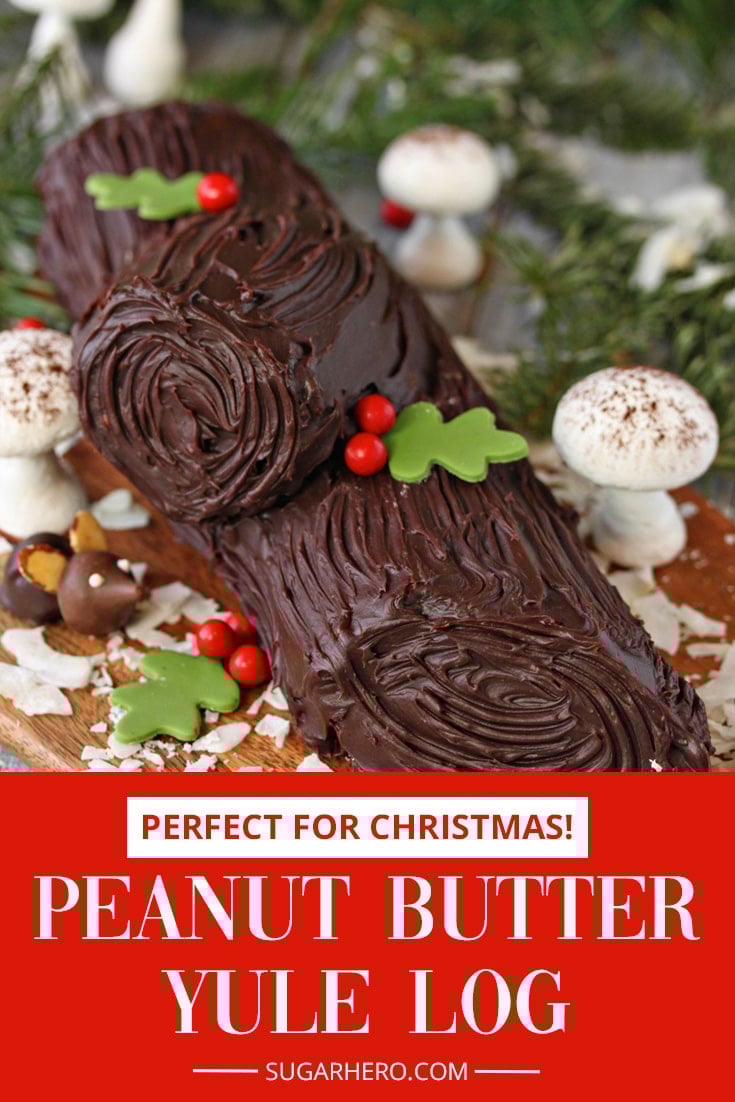 Peanut Butter Cup Yule Log SugarHero