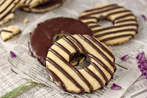 Fudge-Striped Shortbread Cookies | SugarHero.com