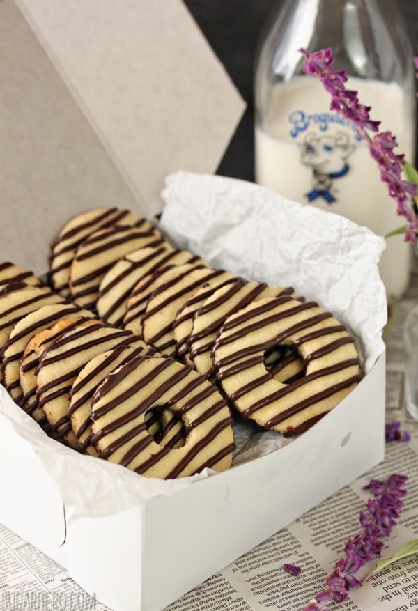 Fudge-Striped Shortbread Cookies | SugarHero.com