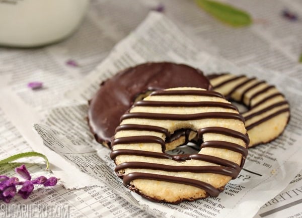 Fudge-Striped Shortbread Cookies | SugarHero.com