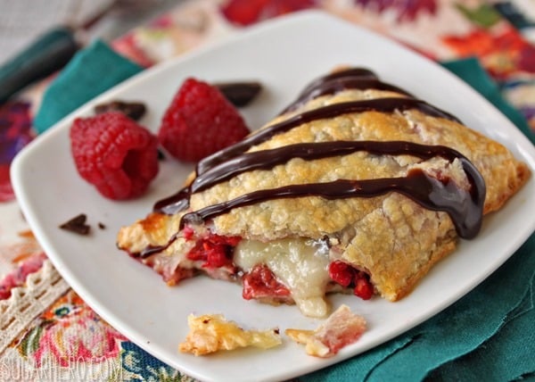 Raspberry, Brie, and Chocolate Puff Pastries | SugarHero.com