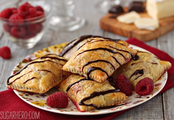 Raspberry, Brie, and Chocolate Puff Pastries | SugarHero.com