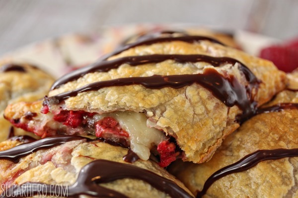 Raspberry, Brie, and Chocolate Puff Pastries | SugarHero.com