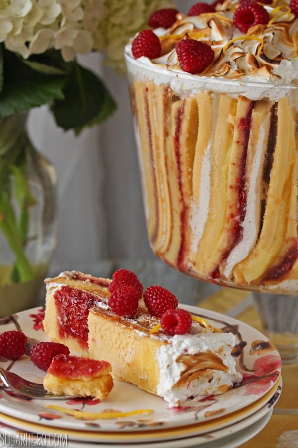 Raspberry Lemon Meringue Trifle | SugarHero.com