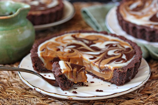 Dulce de Leche Swirl Tart | SugarHero.com